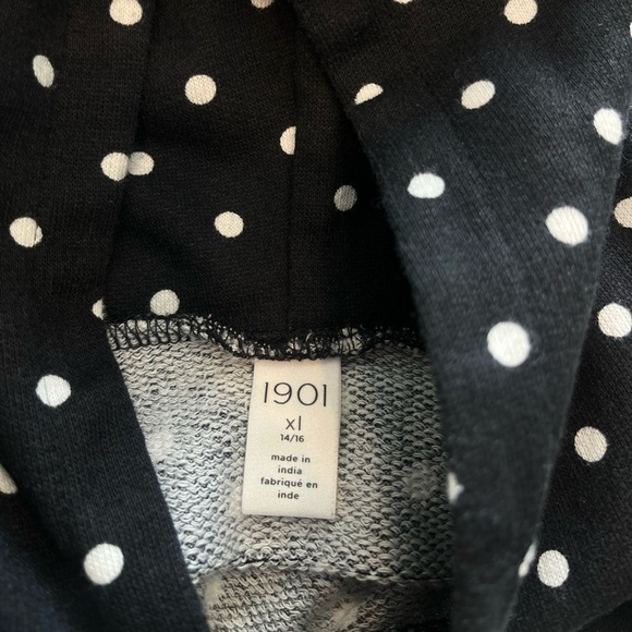 2/$30 1901 Black White Polka Dot Hooded Sweater Big Kids Girls sz XL 14/16 - Picture 5 of 6